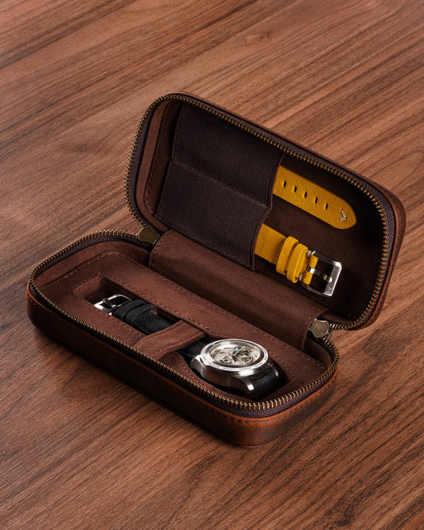 Custodia porta orologio singolo in pelle – Fathers #1