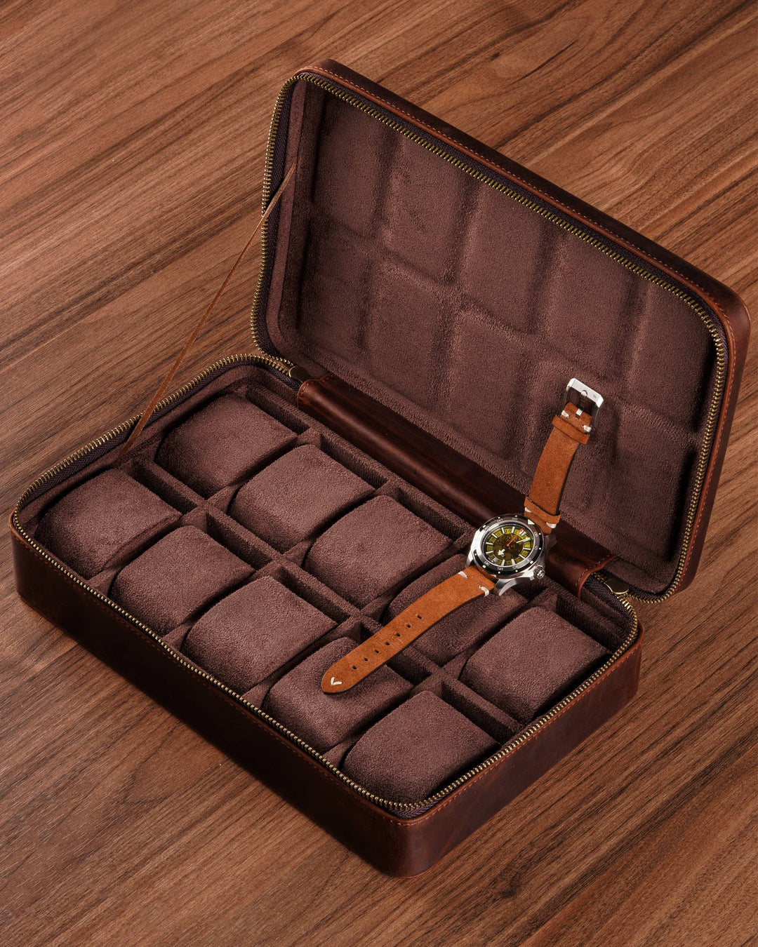 Porta collezioni per 10 orologio in pelle – Fathers #7