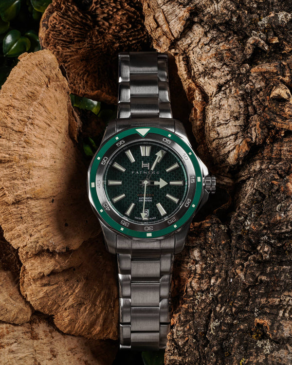Fathers Outdoor Adventure – Orologio Diver Automatico Swiss Made – Verde 40 mm