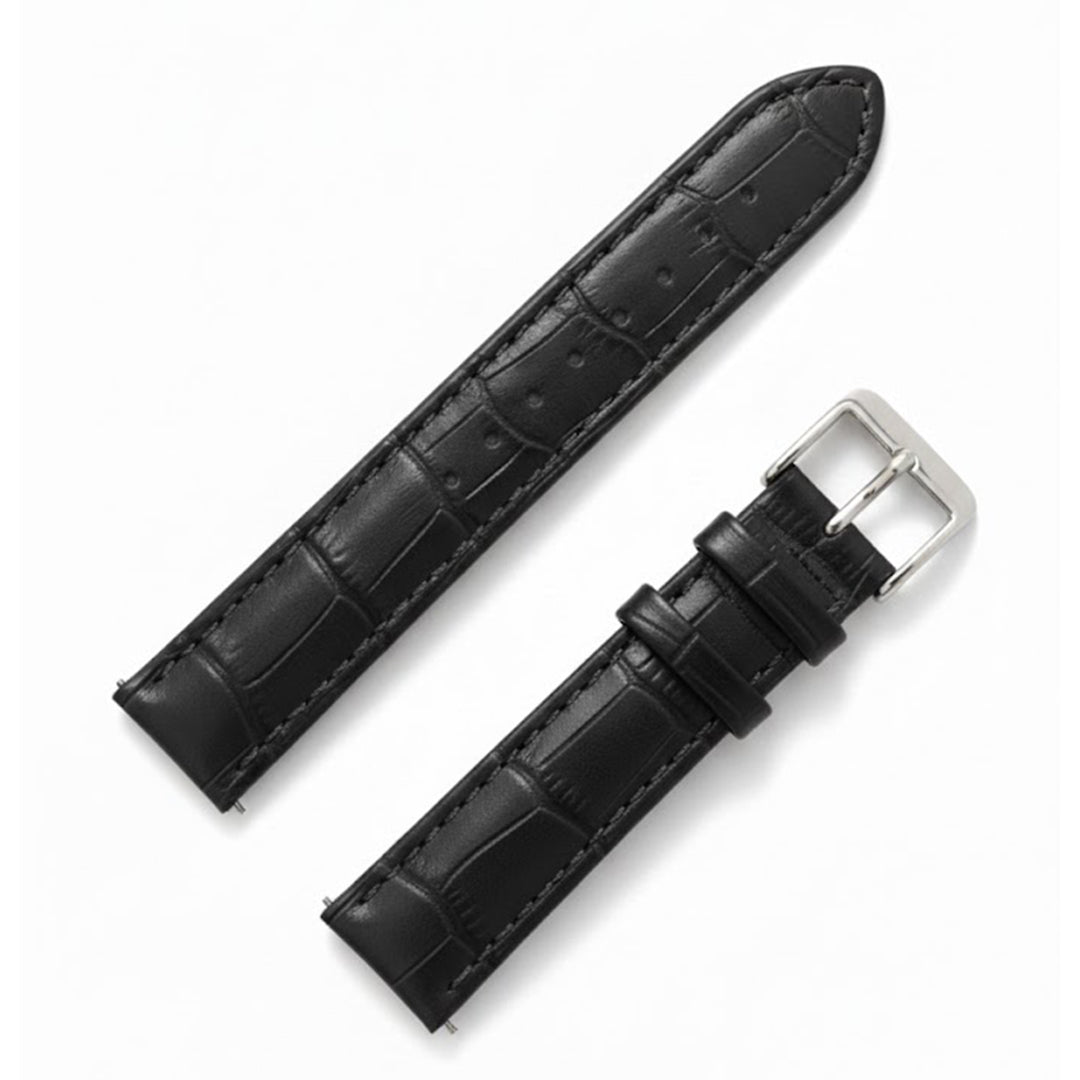 Cinturino Pelle Nero (con anse a sgancio rapido)