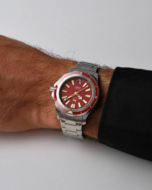 Fathers Anniversary – Orologio Diver Automatico Swiss Made – Rosso 40 mm