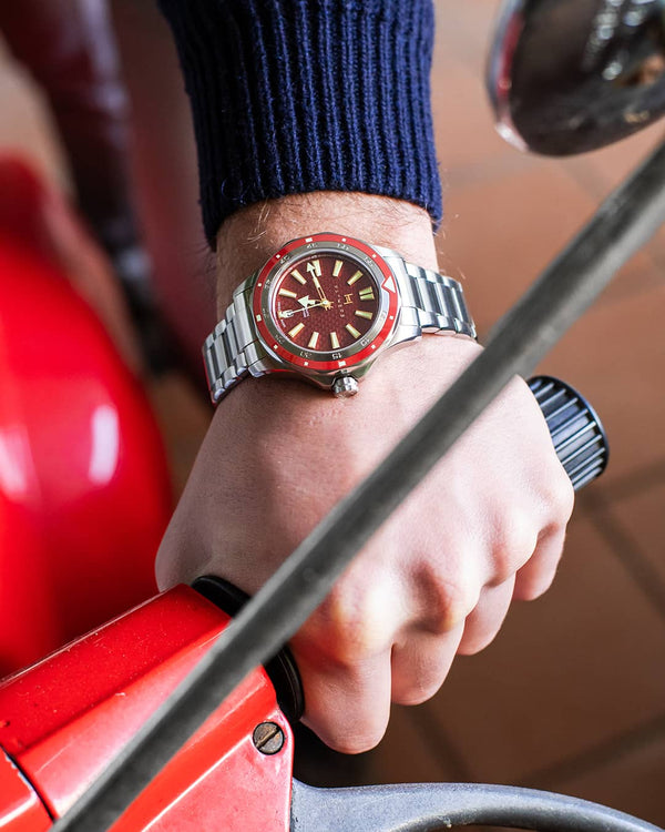 Fathers Anniversary – Orologio Diver Automatico Swiss Made – Rosso 40 mm