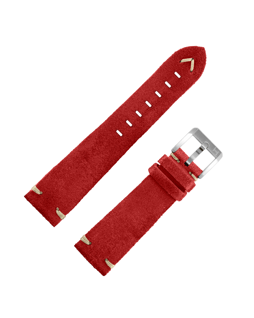 Cinturino Pelle Vitello Scamosciata Rosso