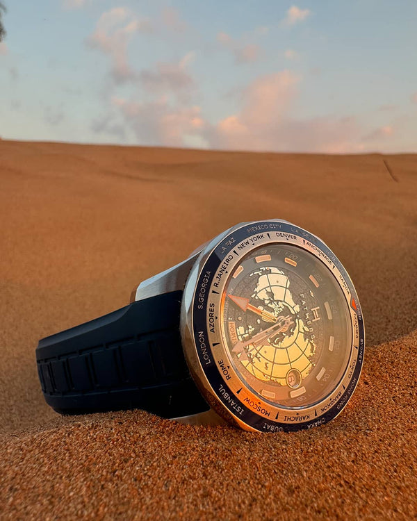 Fathers Globetrotter Blue – Orologio GMT Automatico Swiss Made – Blu 40 mm