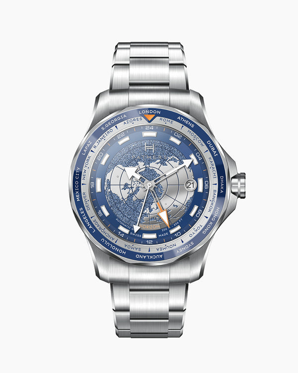 Fathers Globetrotter Blue – Orologio GMT Automatico Swiss Made – Blu 40 mm