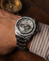 Fathers Globetrotter White – Orologio GMT Automatico Swiss Made – Bianco 40 mm