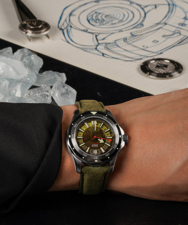 Fathers Evolution Supernova – Orologio Diver Automatico Swiss Made – Giallo / Verde 40 mm