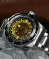 Fathers Evolution Supernova – Orologio Diver Automatico Swiss Made – Giallo / Verde 40 mm