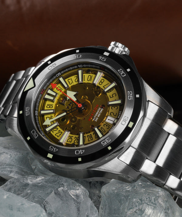 Fathers Evolution Supernova – Orologio Diver Automatico Swiss Made – Giallo / Verde 40 mm