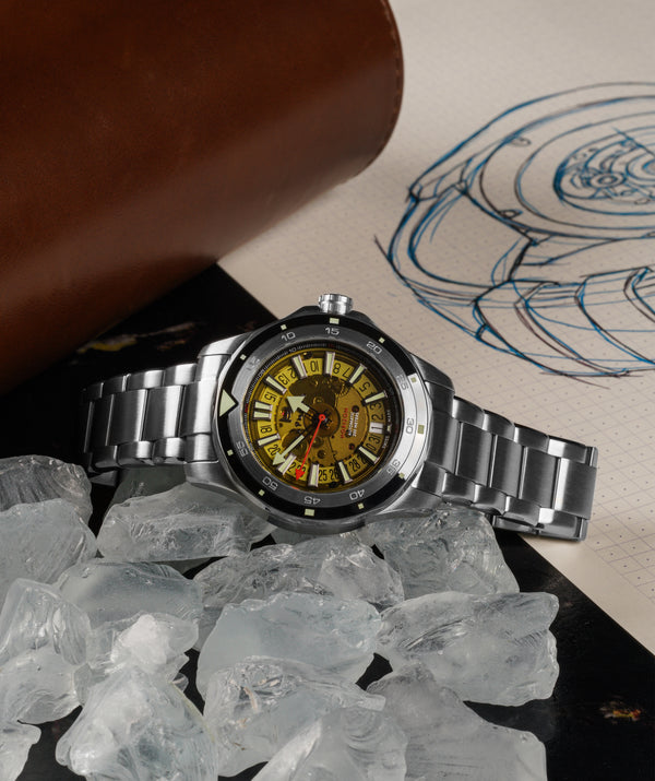 Fathers Evolution Supernova – Orologio Diver Automatico Swiss Made – Giallo / Verde 40 mm