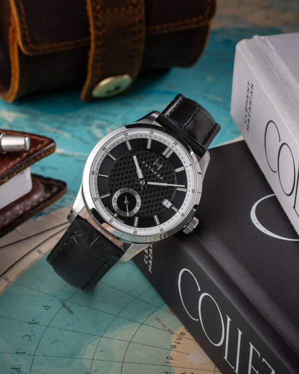 Fathers Custos - Orologio Small Seconds Automatico Swiss Made - Nero 38mm