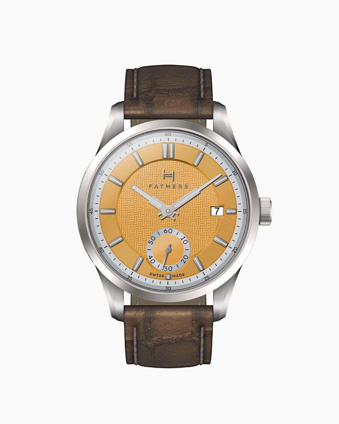 Fathers Meridies - Orologio Small Seconds Automatico Swiss Made - Giallo 38mm