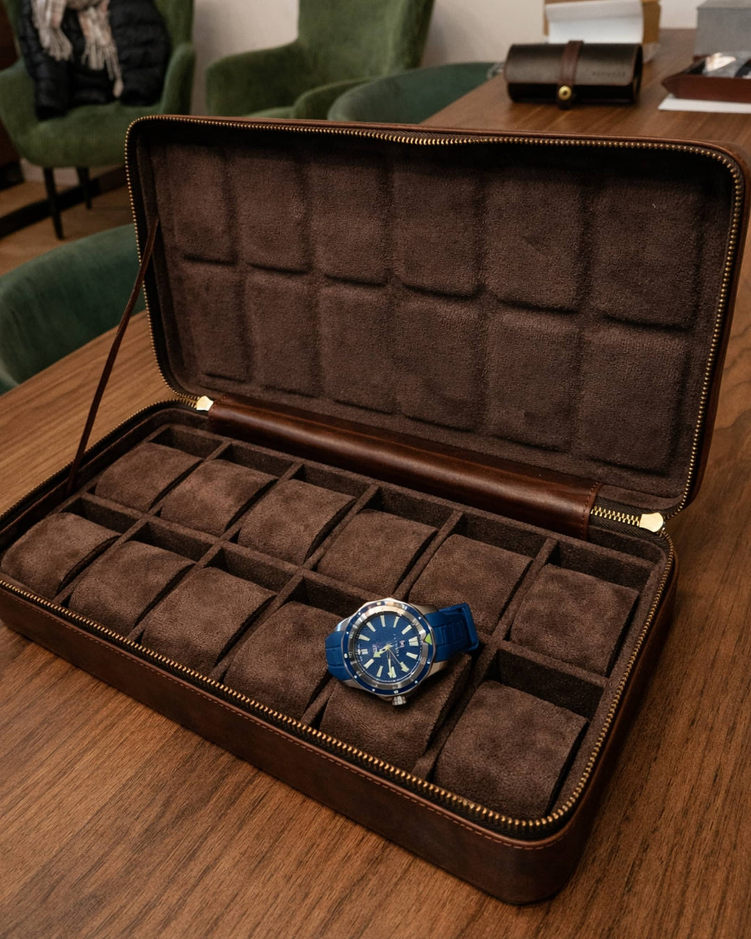 Porta collezioni per 12 orologio in pelle – Fathers #8