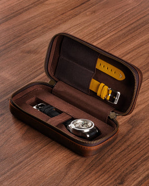 Custodia porta orologio singolo in pelle – Fathers Always #1