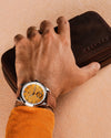 Fathers Meridies - Orologio Small Seconds Automatico Swiss Made - Arancio 38mm